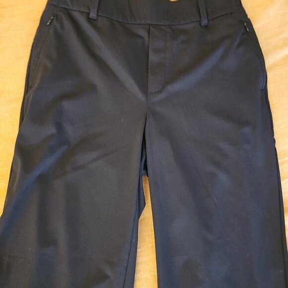 Land's End Wide Leg Mid Rise Pull-on Black Pocket Pants S (6-8) Flattering EUC - Picture 2 of 9